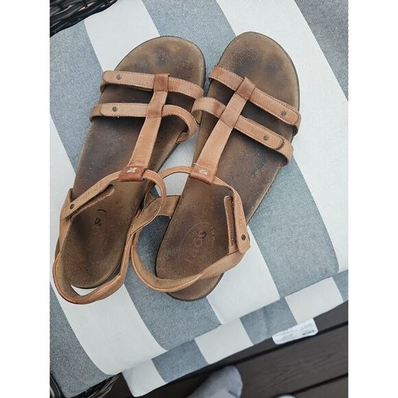 Taos Trophy 2 Sandals Women's Size 10 Brown Leather Strappy Comfort Walking - Picture 7 of 15